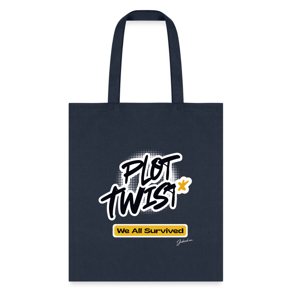 Plot Twist Tote Bag - navy