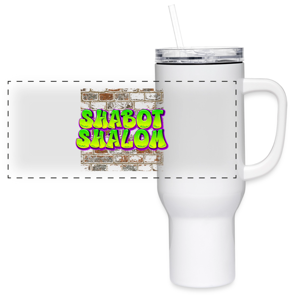 Shabot Shalom Brick 770 Graffiti 40 oz Travel Tumbler - white