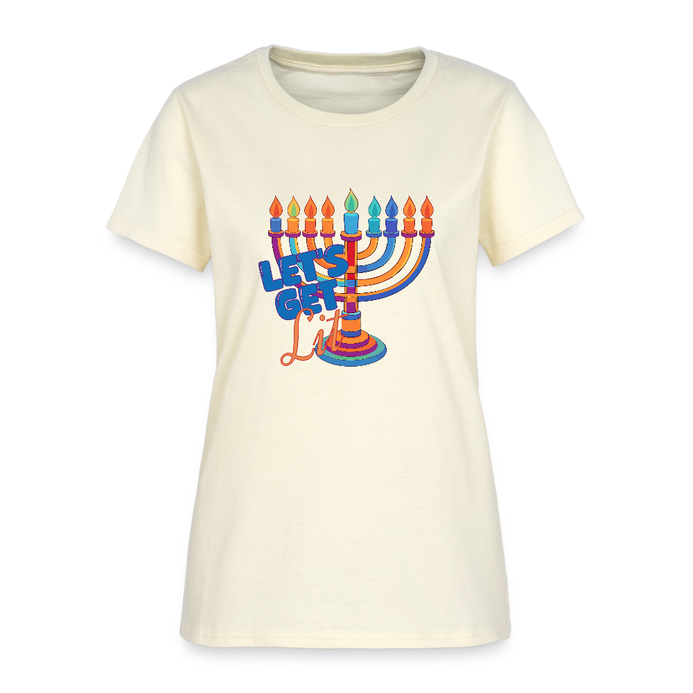 Let's Get Lit Menorah Women's T-Shirt - off white