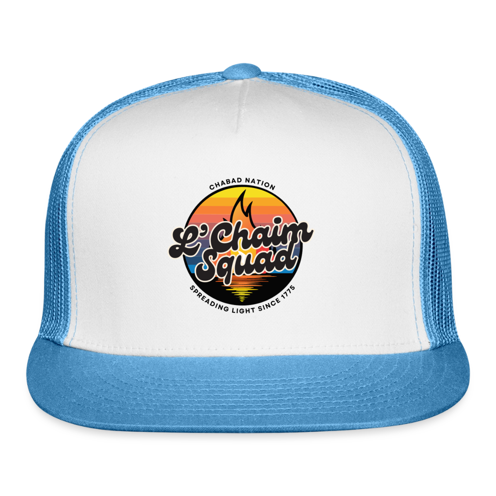 L’Chaim Squad – Spreading Light Trucker Hat - white/blue