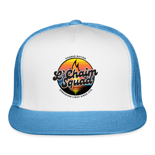 L’Chaim Squad – Spreading Light Trucker Hat - white/blue