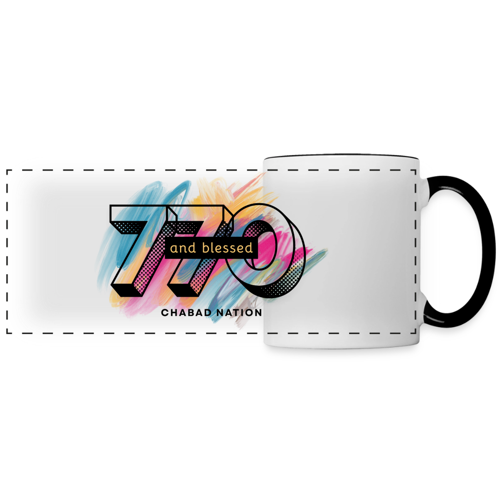 770 And Blessed  Panoramic Mug - white/black