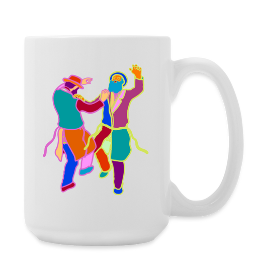 Colorful Dancing Rabbis Coffee/Tea Mug 15 oz - white