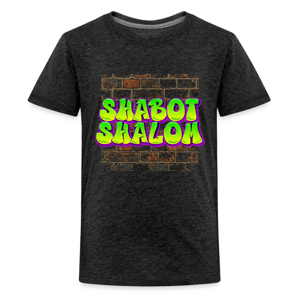 Shabot Shalom Brick 770 Graffiti Kids' Premium T-Shirt - charcoal grey