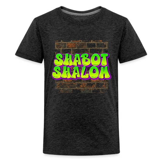 Shabot Shalom Brick 770 Graffiti Kids' Premium T-Shirt - charcoal grey
