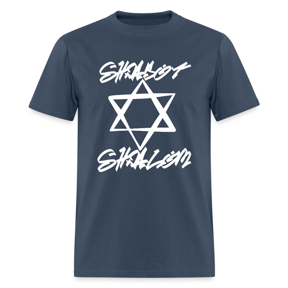 Shabbat Shalom Graffiti Light Star Men's T-Shirt | GILDAN 5000 -  blue dusk