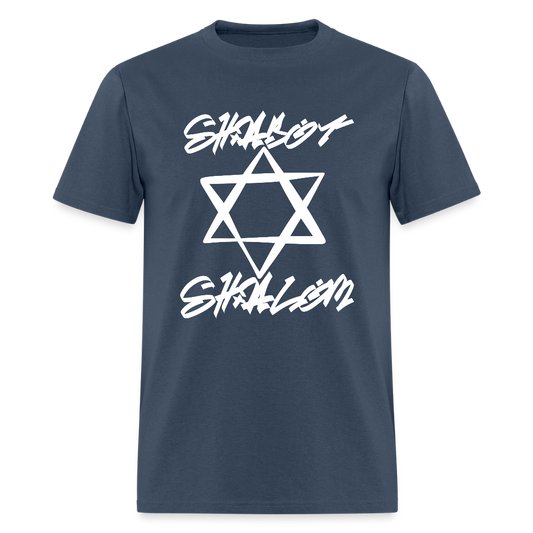 Shabbat Shalom Graffiti Light Star Men's T-Shirt | GILDAN 5000 -  blue dusk