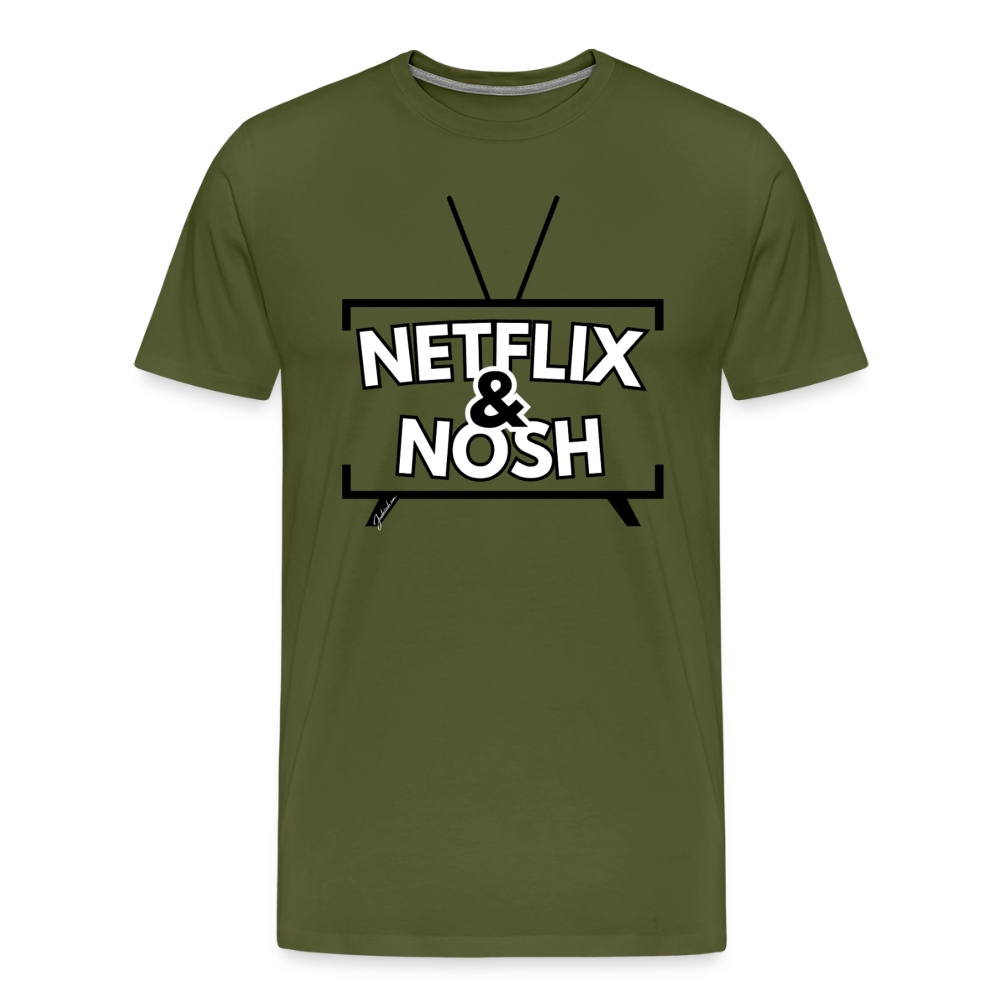 Netflix & Nosh Men's Premium T-Shirt - olive green