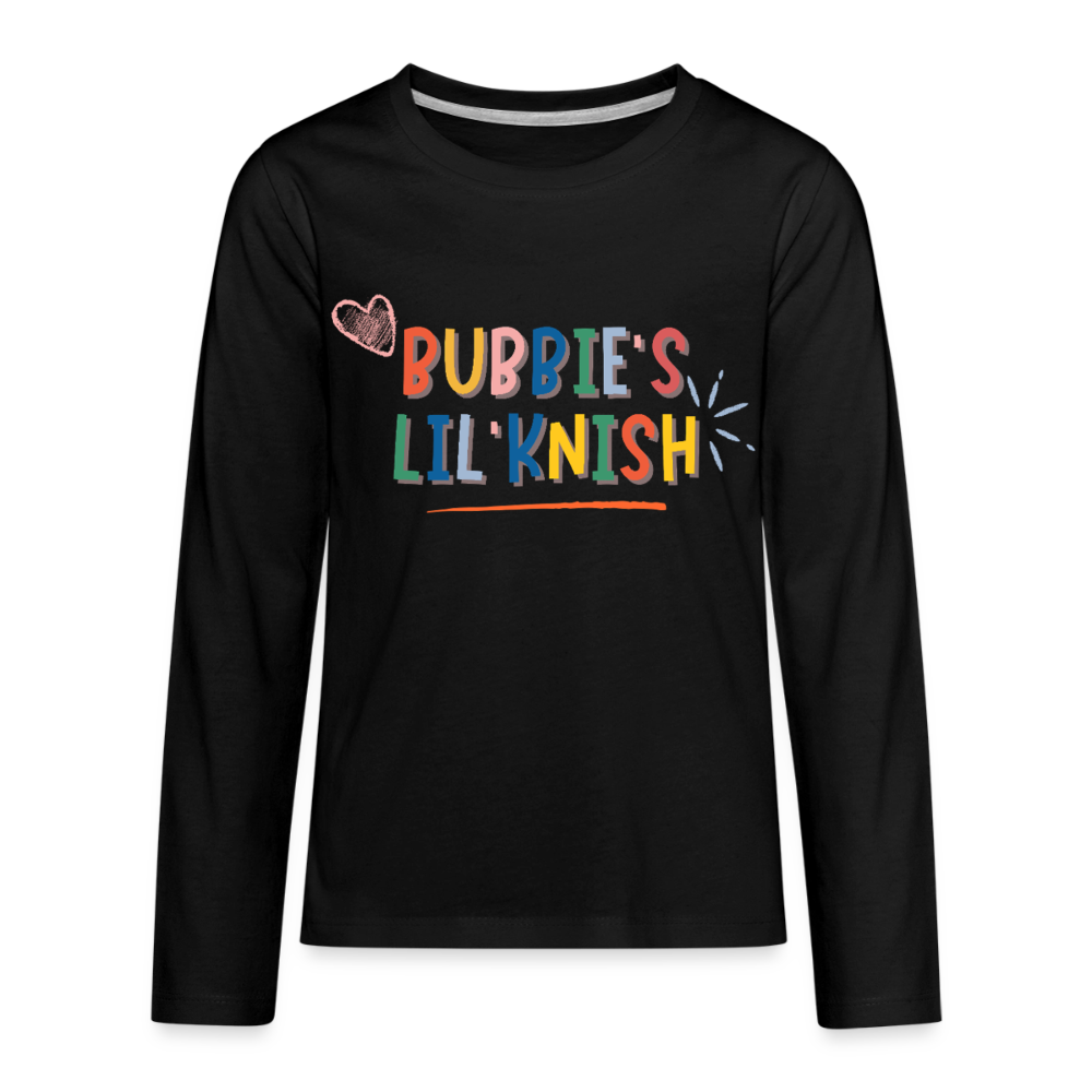 Bubbie's Lil' Knish Kids' Premium Long Sleeve T-Shirt - black