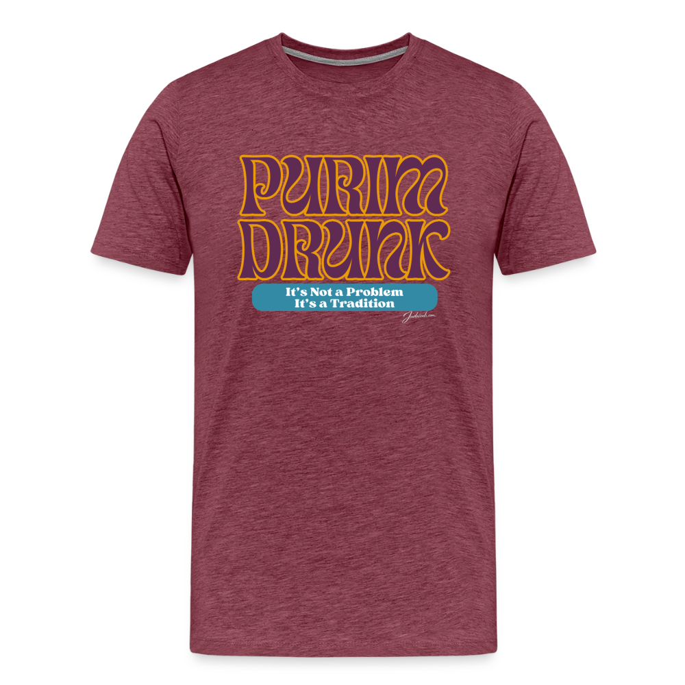 Purim Drunk Men's Premium T-Shirt - heather burgundy