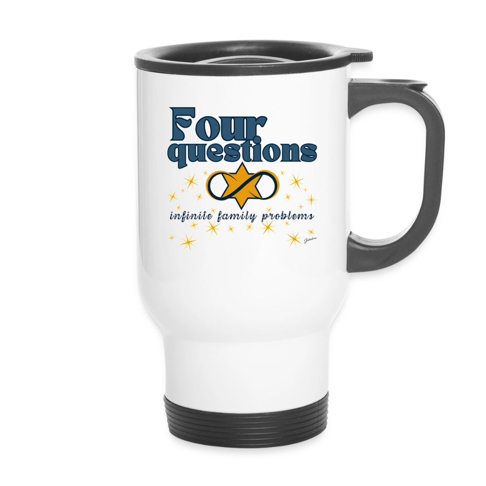 Four Questions Travel Mug - white