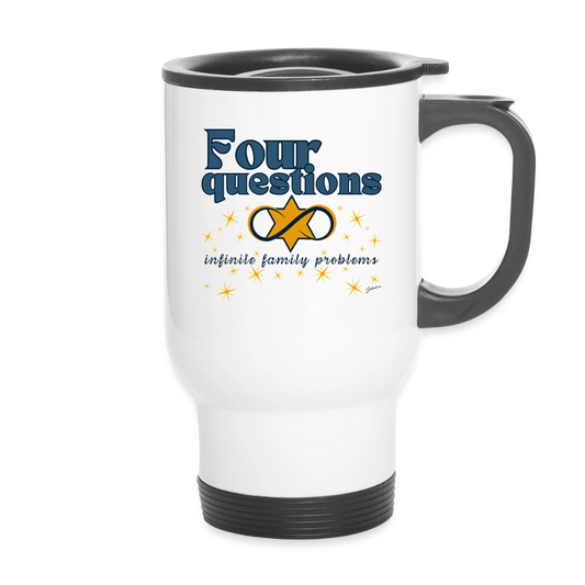 Four Questions Travel Mug - white