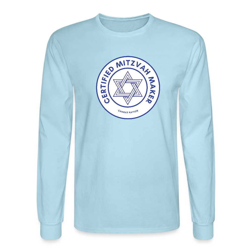 Certified Mitzvah Maker Men's Long Sleeve T-Shirt - powder blue