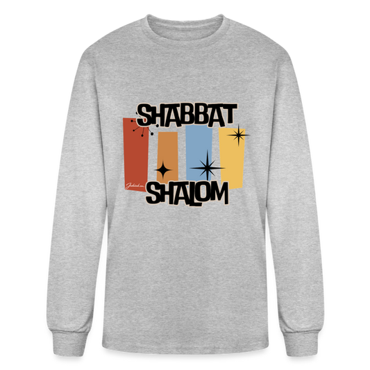 Retro Shabbat Men's Long Sleeve T-Shirt - heather gray