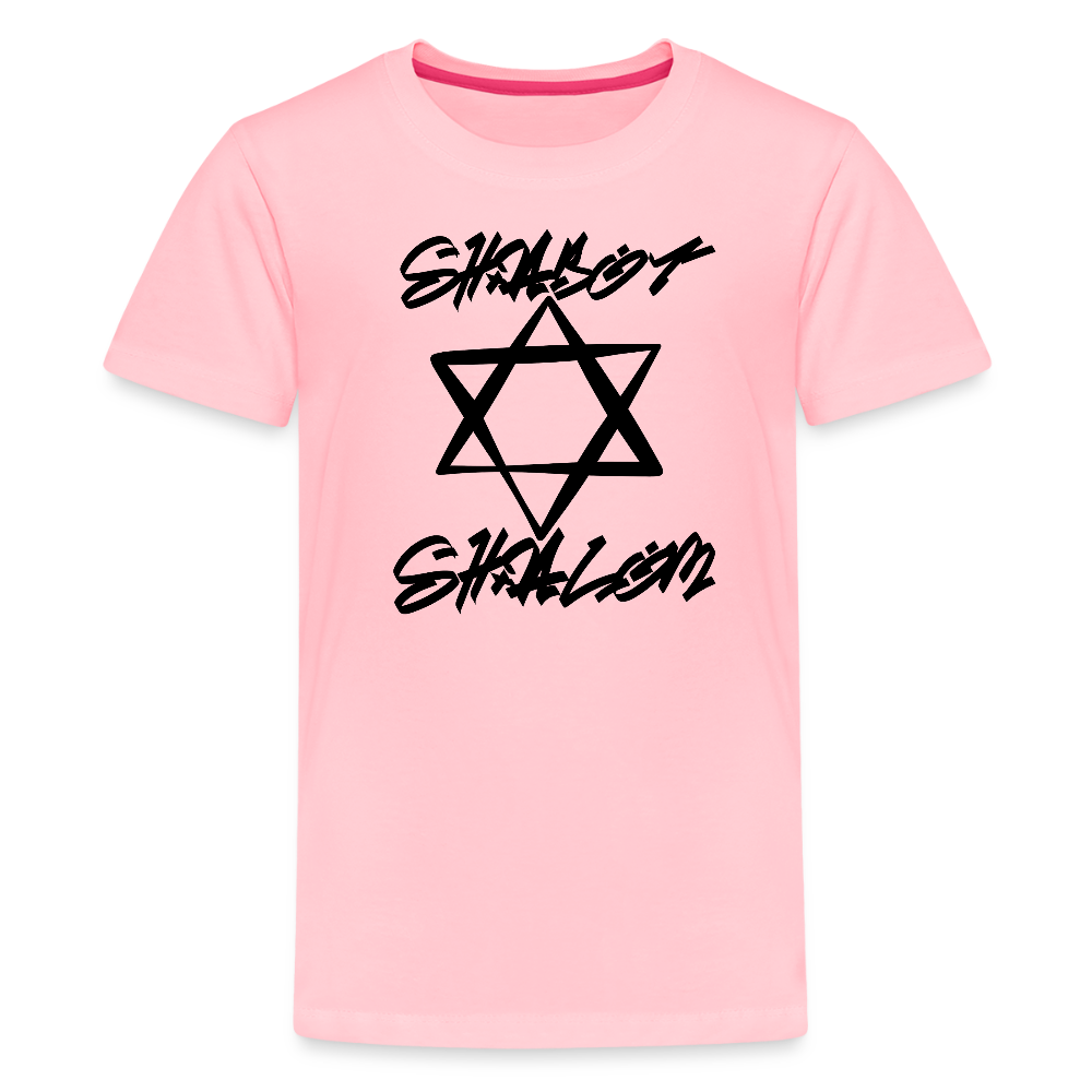 Shabbat Shalom Graffiti Star Kids' Premium T-Shirt - pink