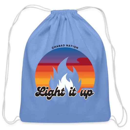 Light It Up Cotton Drawstring Bag - carolina blue