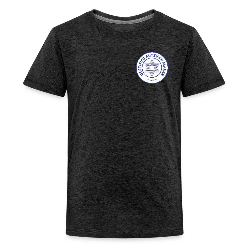 Certified Mitzvah Maker Badge Kids' Premium T-Shirt - charcoal grey
