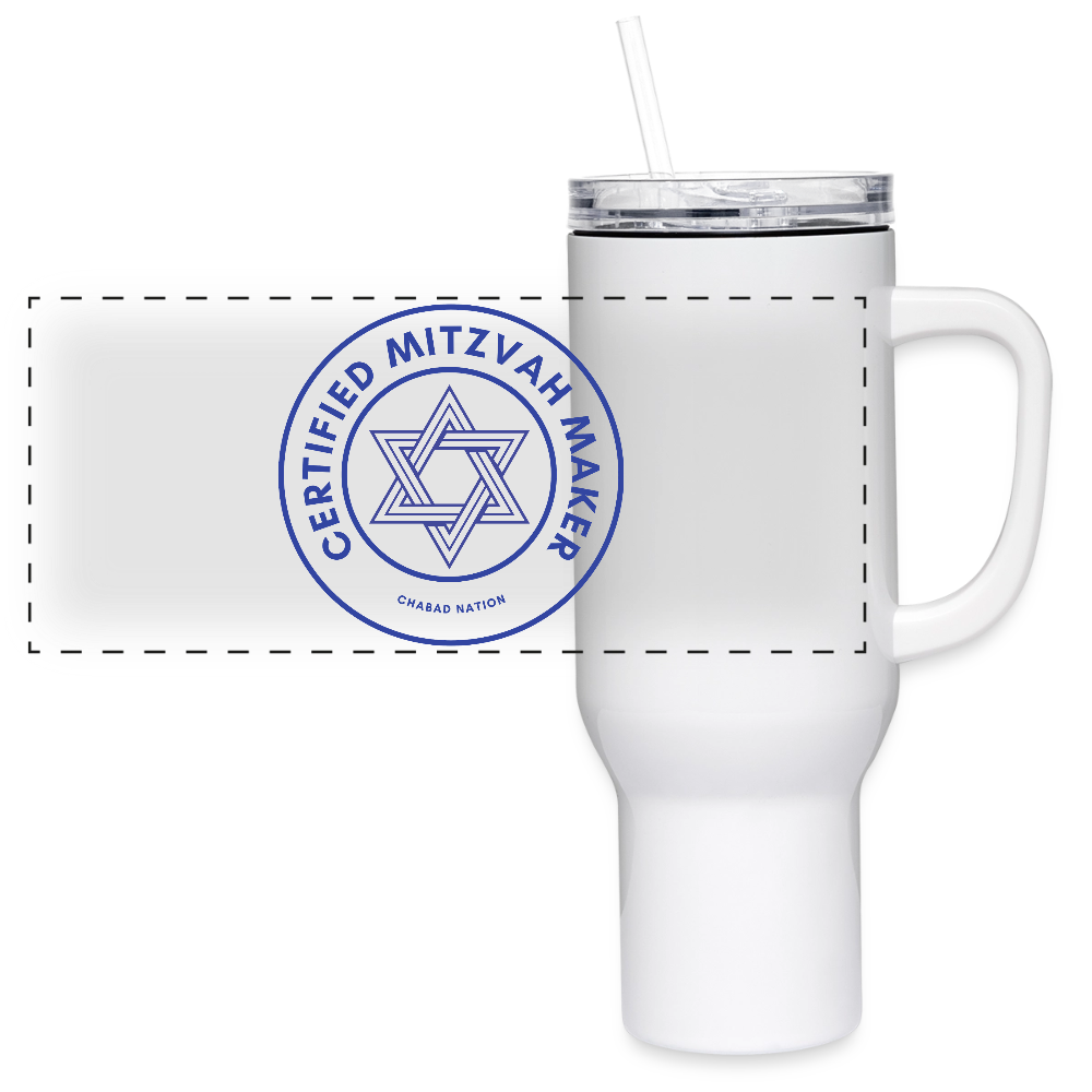 Certified Mitzvah Maker 40 oz Travel Tumbler - white