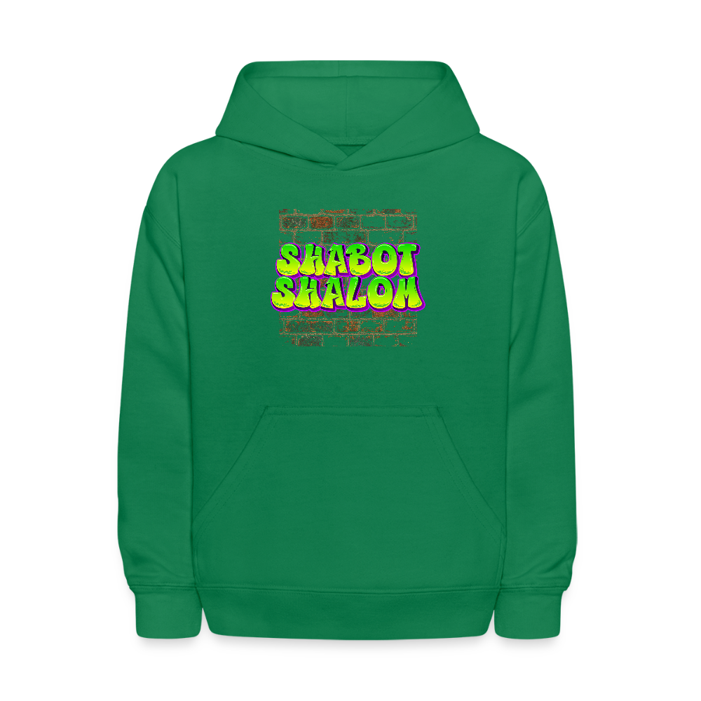 Shabot Shalom Brick 770 Graffiti Kids' Hoodie - kelly green