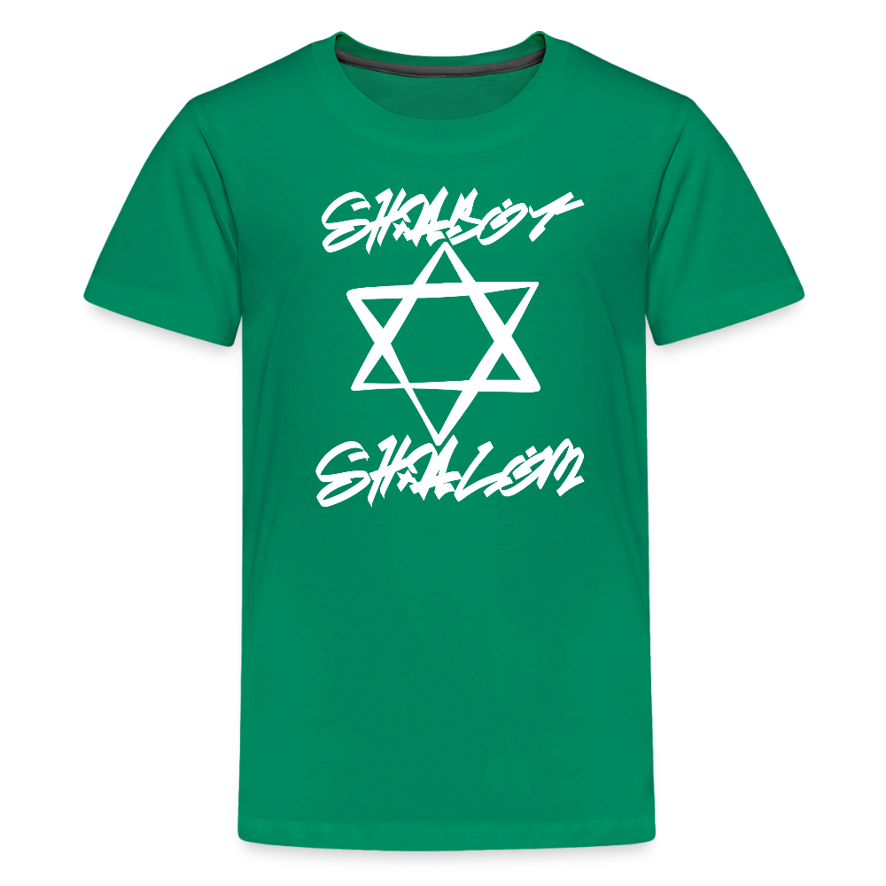 Shabbat Shalom Graffiti Light Star Kids' Premium T-Shirt - kelly green