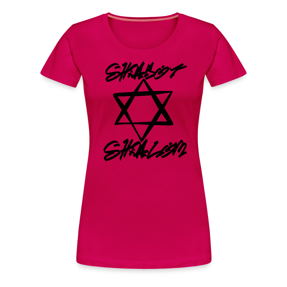 Shabbat Shalom Graffiti Star Women’s Premium T-Shirt - dark pink