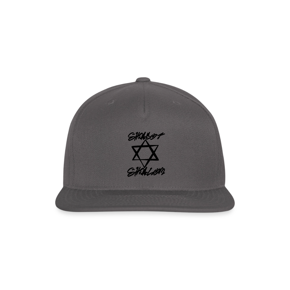 Shabbat Shalom Graffiti Star Snapback Baseball Cap - dark grey