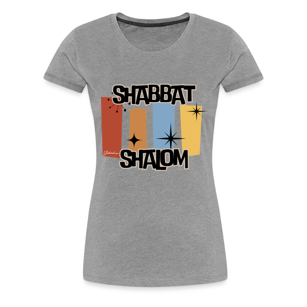 Retro Shabbat Women’s Premium T-Shirt - heather gray