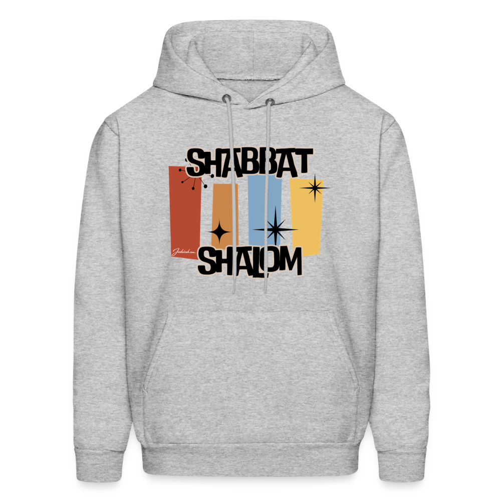 Retro Shabbat Men's Hoodie - heather gray