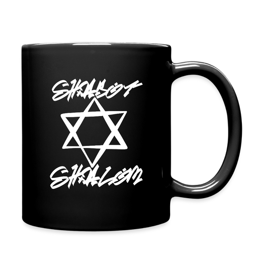 Shabbat Shalom Graffiti Light Star Full Color Mug - black