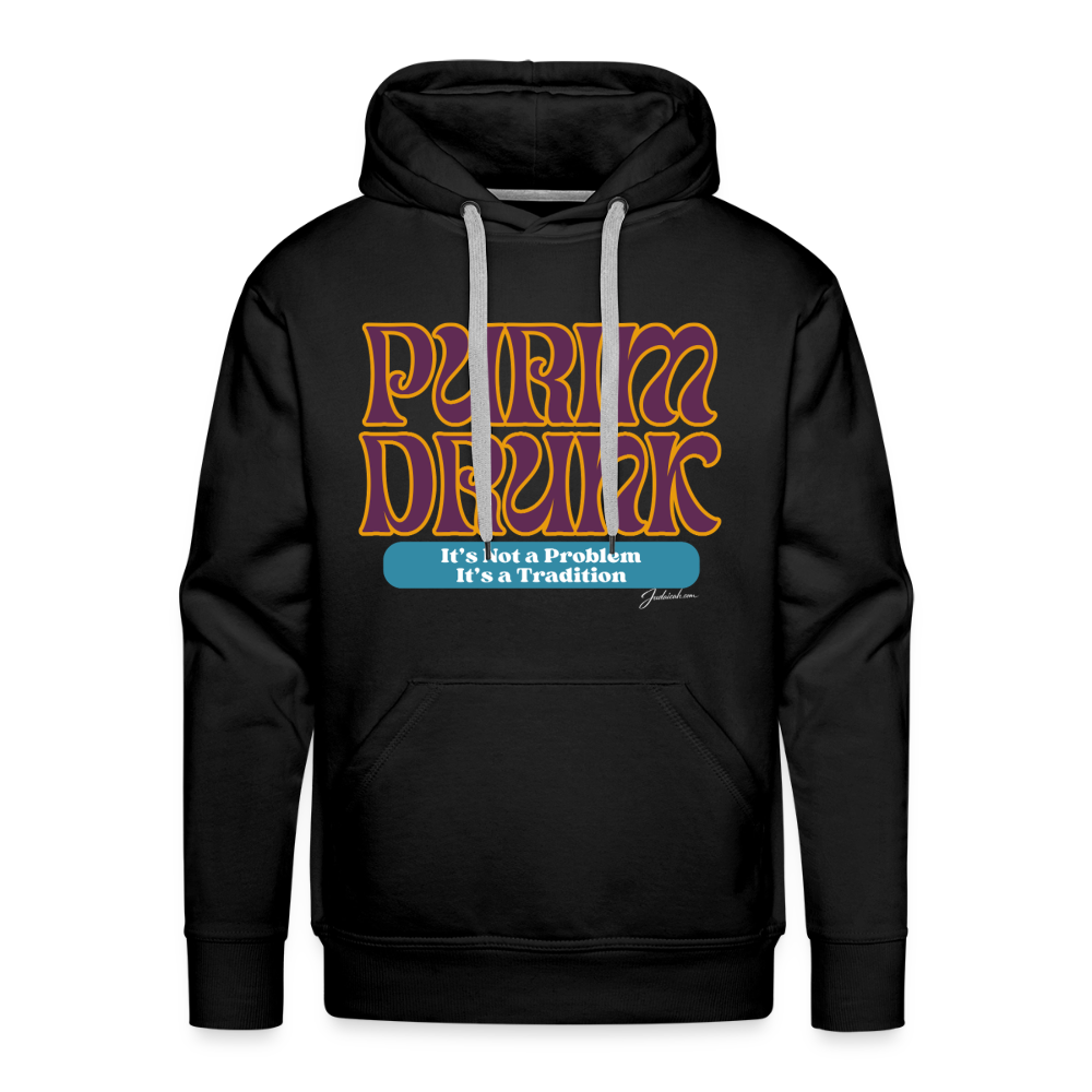 Purim Drunk Men’s Premium Hoodie - black