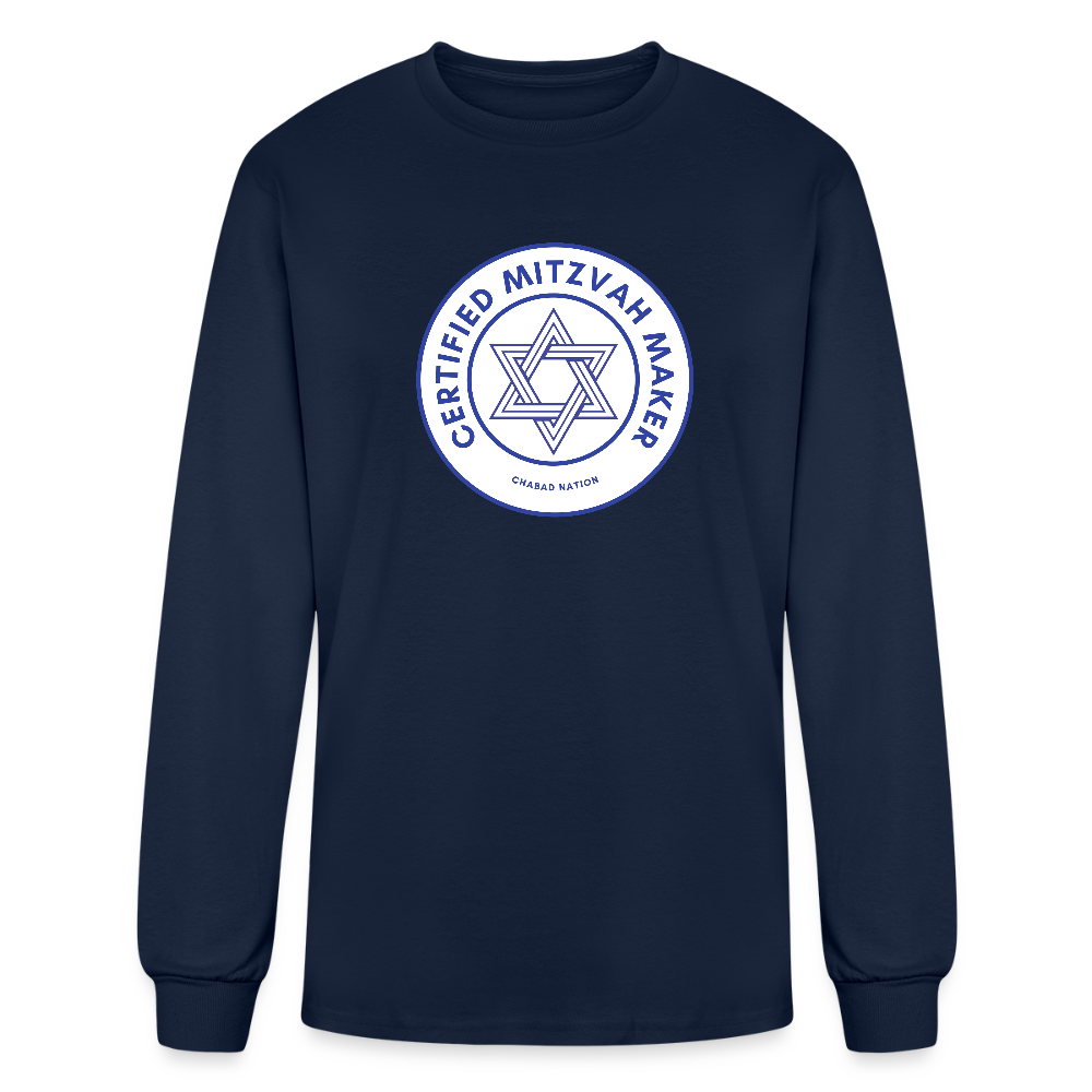 Certified Mitzvah Maker Men's Long Sleeve T-Shirt - navy