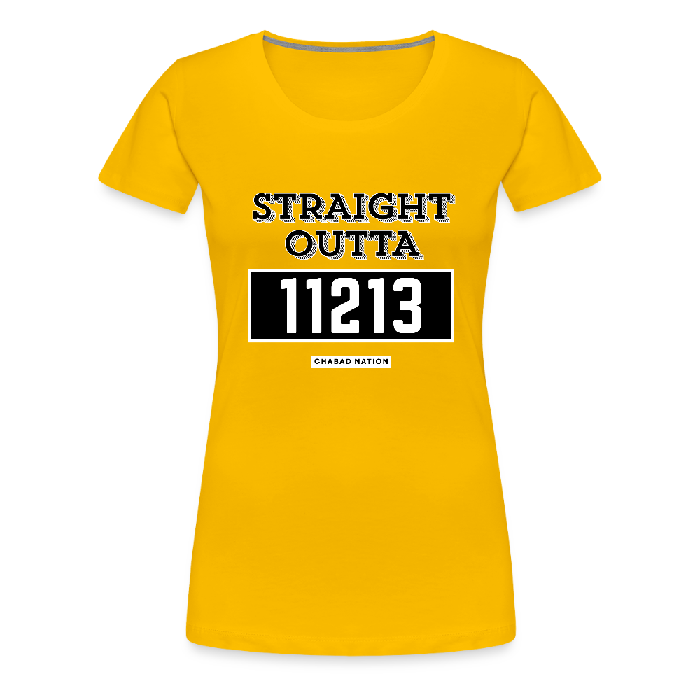 Straight Outta 11213 Women’s Premium T-Shirt - sun yellow