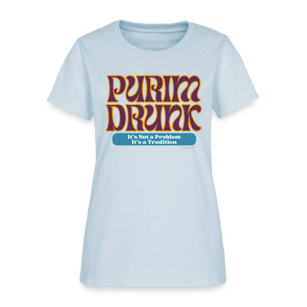Purim Drunk Women's T-Shirt - light blue