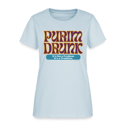 Purim Drunk Women's T-Shirt - light blue