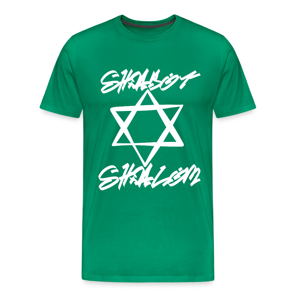 Shabbat Shalom Graffiti Light Star Men's Premium T-Shirt - kelly green