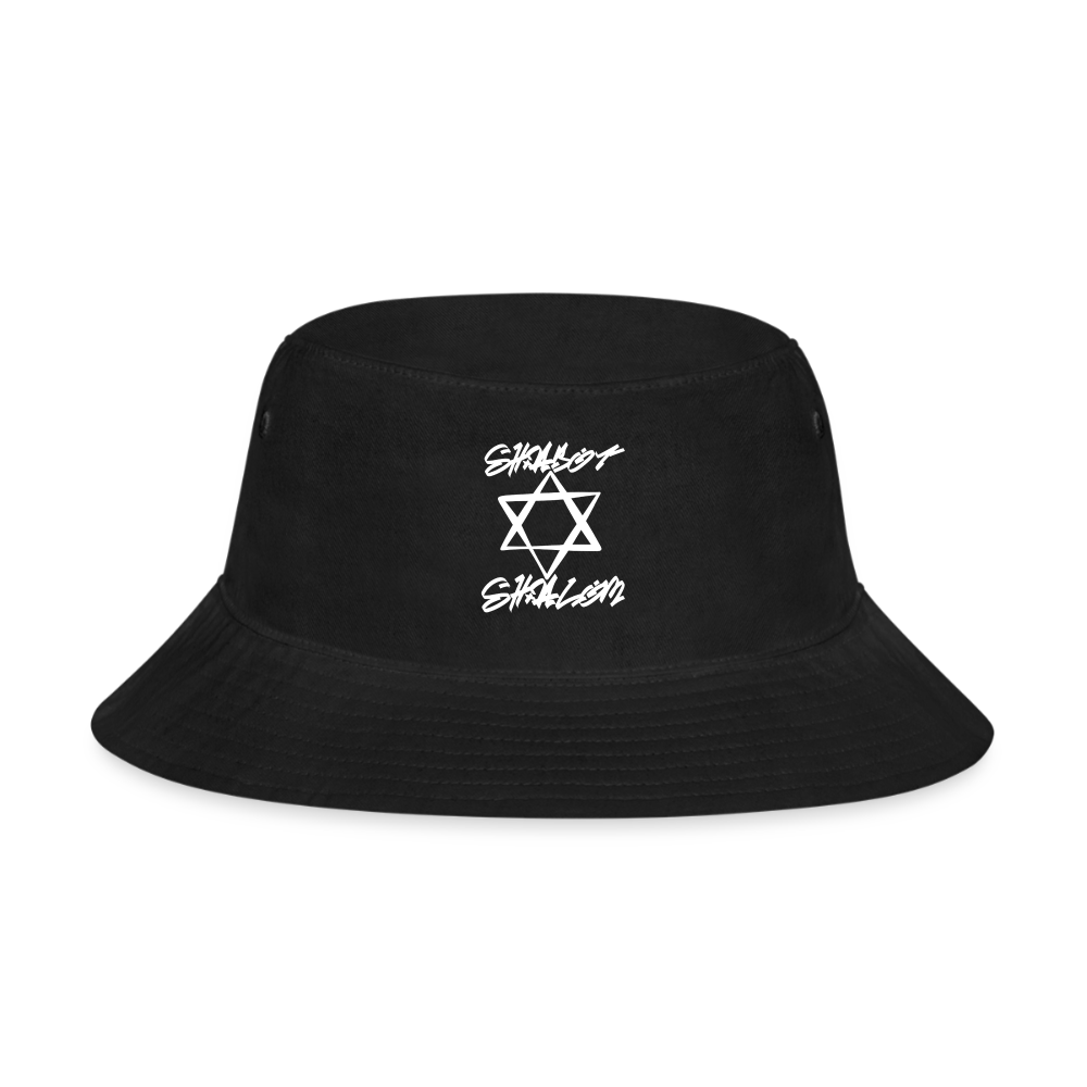 Shabbat Shalom Graffiti Light Star Bucket Hat - black