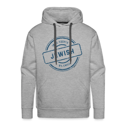 100% Jewish Men’s Premium Hoodie - heather grey
