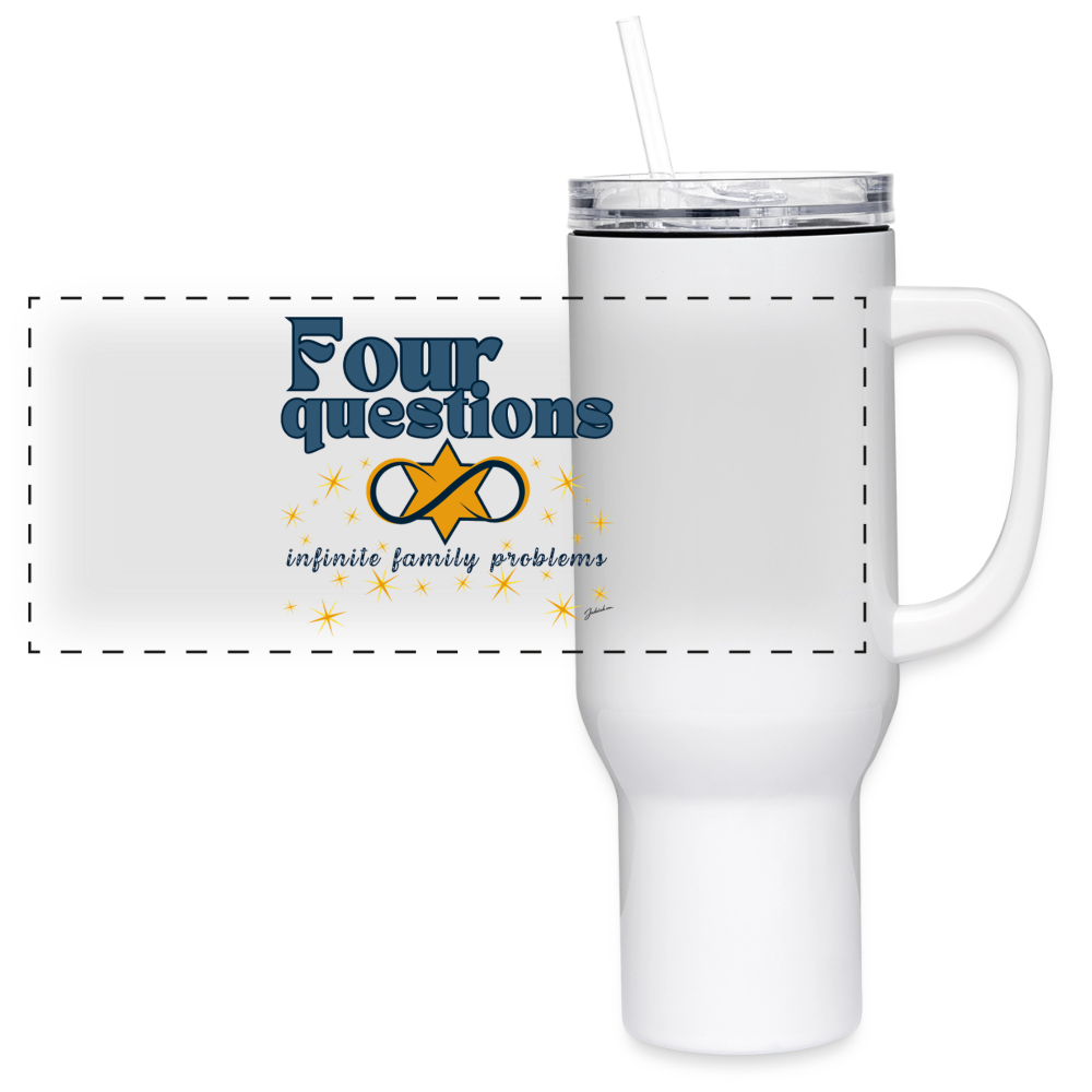 Four Questions 40 oz Travel Tumbler - white