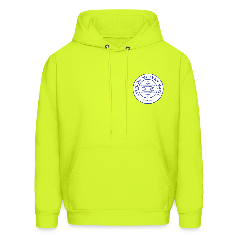 Certified Mitzvah Maker Badge Men's Hoodie - safety green