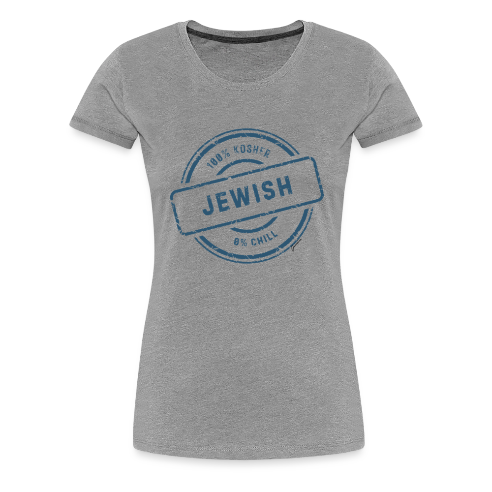 100% Jewish Women’s Premium T-Shirt - heather gray