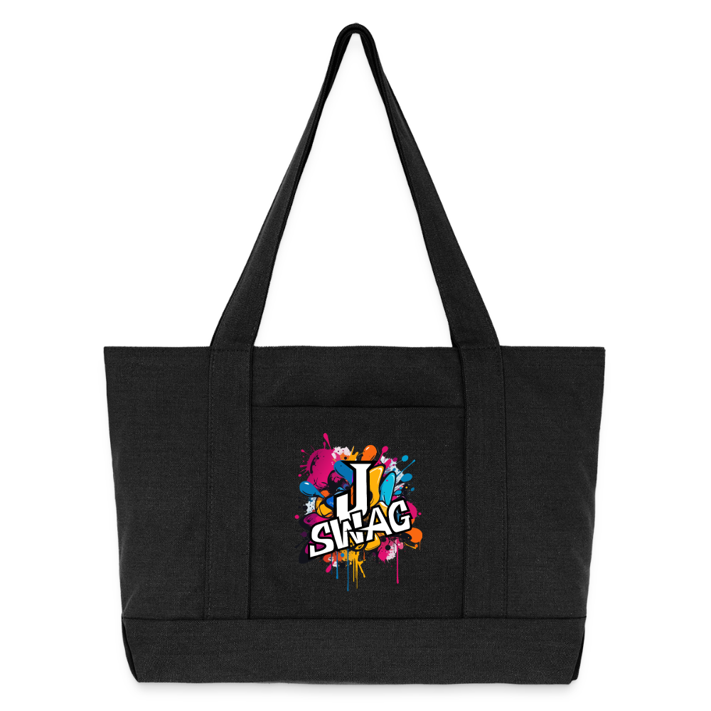 Jswag Logo  Cotton Pigment Dyed Tote Bag - washed black