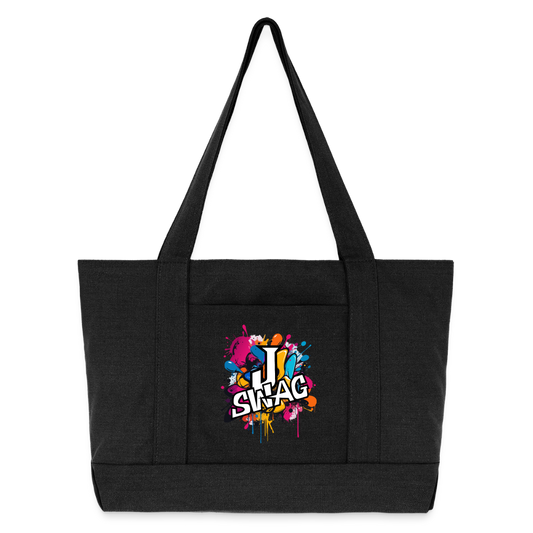 Jswag Logo  Cotton Pigment Dyed Tote Bag - washed black