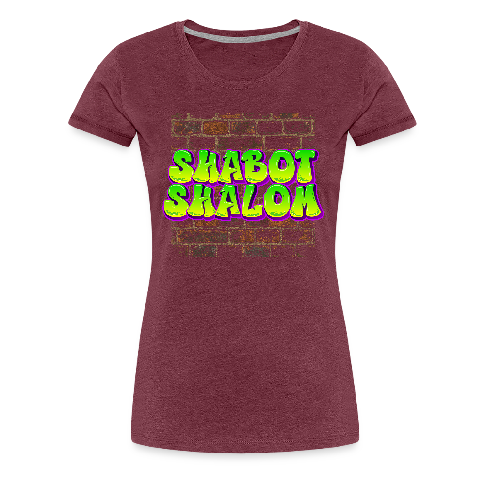 Shabot Shalom Brick 770 Graffiti Women’s Premium T-Shirt - heather burgundy