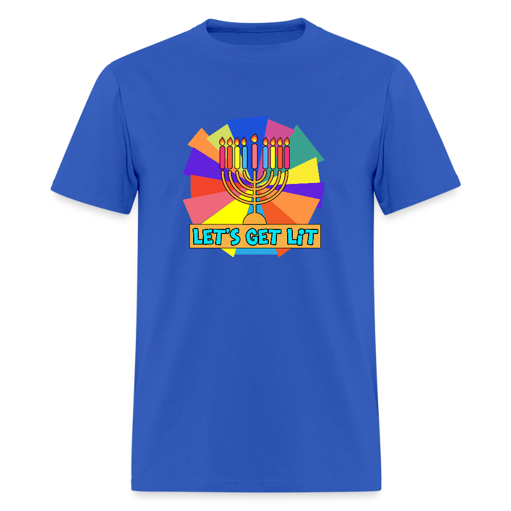 Glow & Get Lit Chanukah Menorah Men's T-Shirt | GILDAN 5000 - royal blue