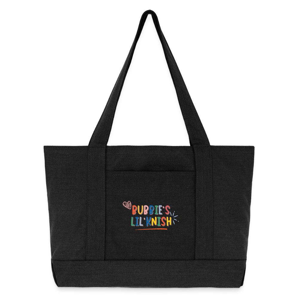 Bubbie's Lil' Knish Cotton Pigment Dyed Tote Bag - washed black