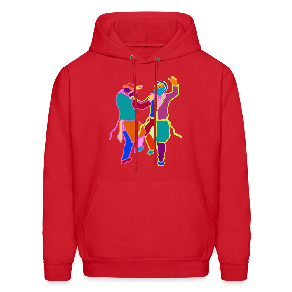Colorful Dancing Rabbis Men's Hoodie - red