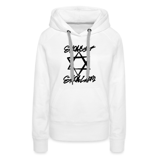 Shabbat Shalom Graffiti Star Women’s Premium Hoodie - white
