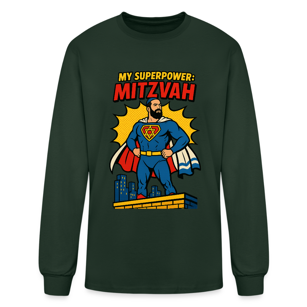 My Superpower: Mitzvah Men's Long Sleeve T-Shirt - forest green