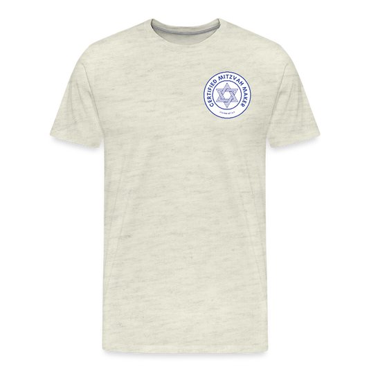 Certified Mitzvah Maker Badge Men's Premium T-Shirt - heather oatmeal