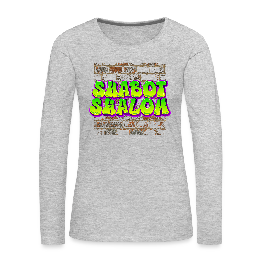 Shabot Shalom Brick 770 Graffiti Women's Premium Long Sleeve T-Shirt - heather gray